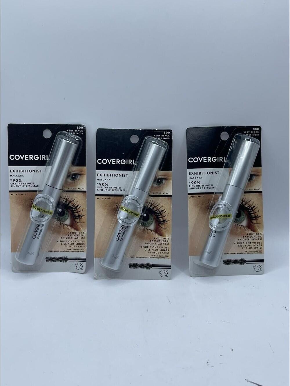Covergirl Exhibitionist Mascara - #800 VERY BLACK  NEW  3 PACK!